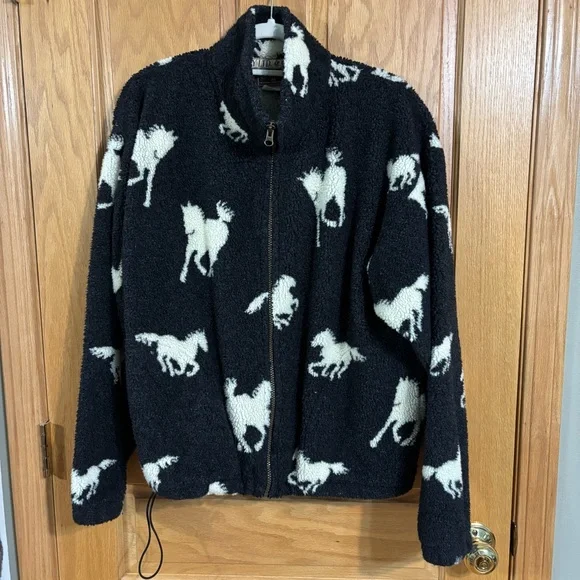 Vintage Outback trading company running horses graphic fleece jacket - Picture 1 of 6